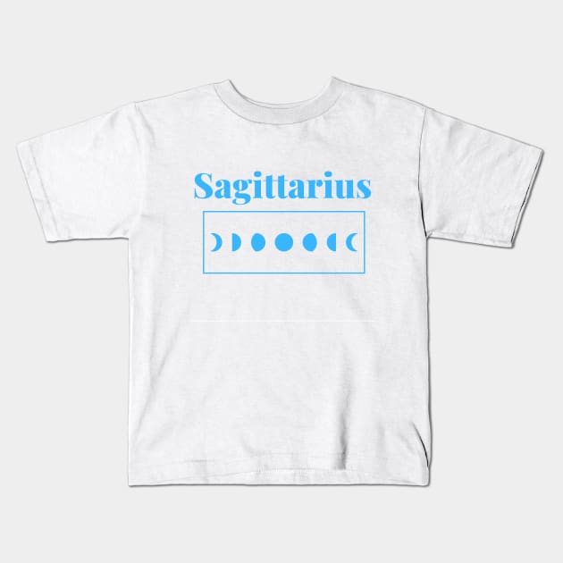 Sagittarius with Moon Phases Kids T-Shirt by Susy Maldonado illustrations